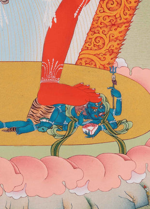 Vajrayogini Art | Tibetan 24K Gold Dakini Painting (includes Brocade)