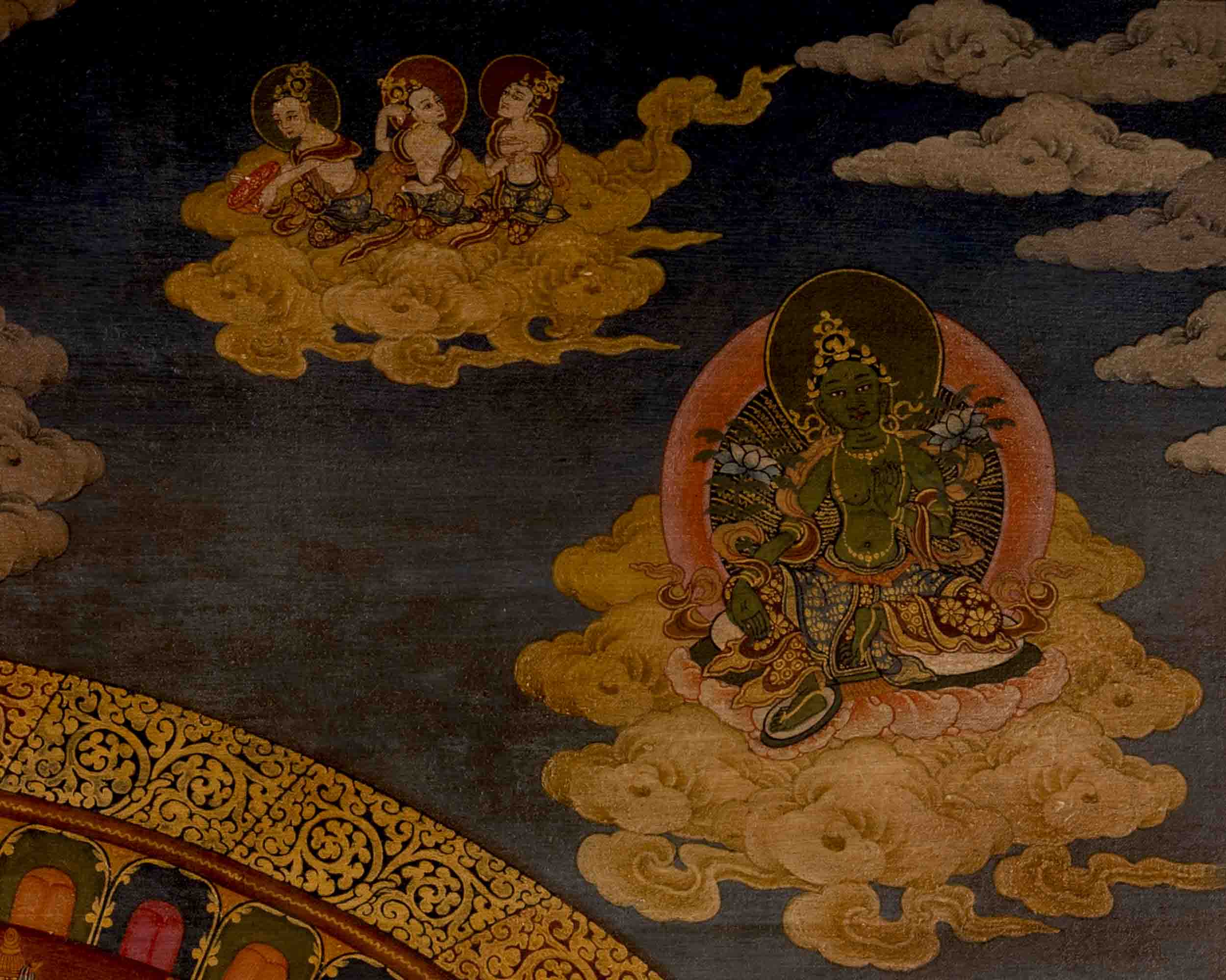 Vinatge Lokeshvara Chenresig Thangka | Traditional Artwork | Wall Decors
