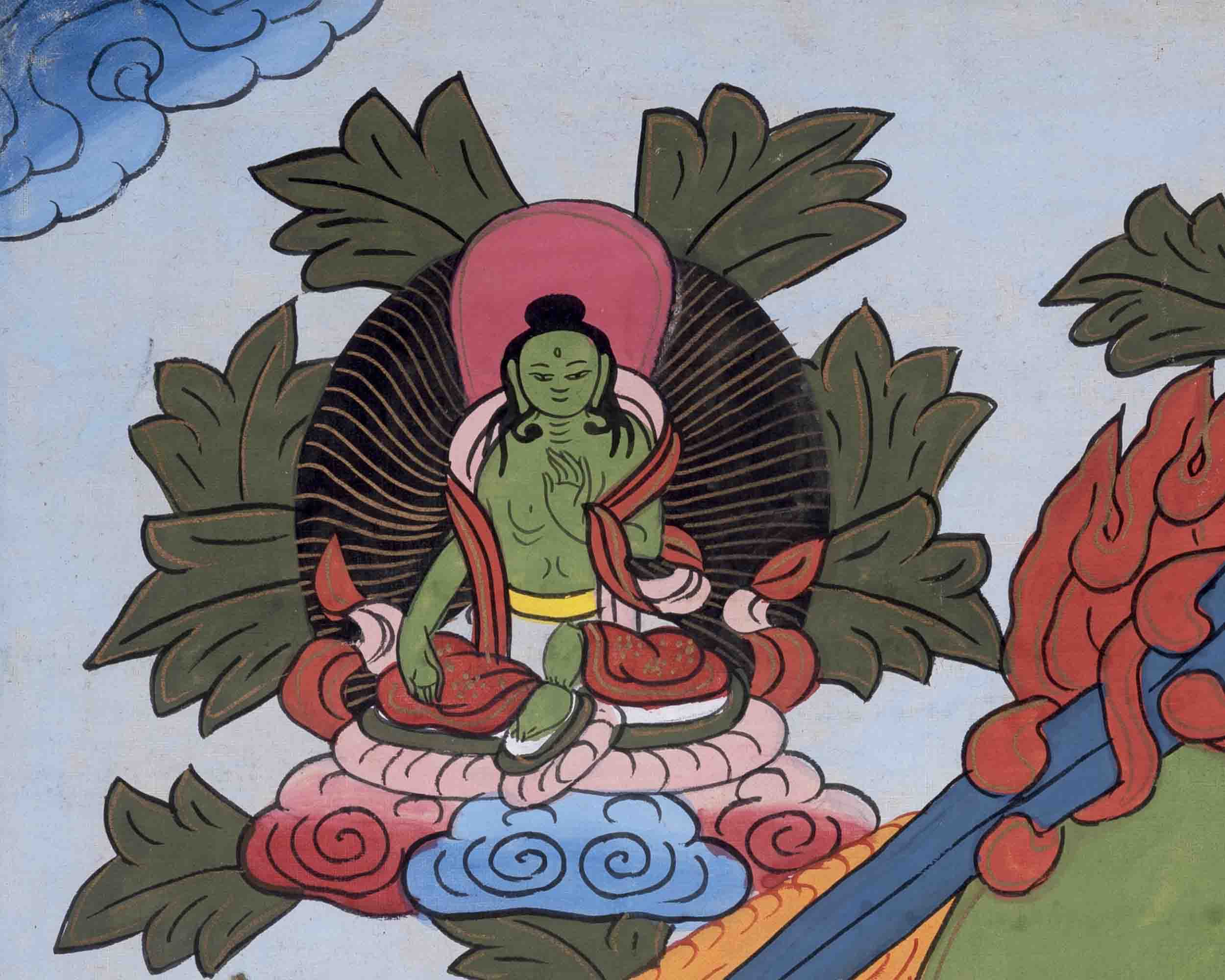 Vintage Manjushree Thangka | Traditional Tibetan Artwork | Wall Decors