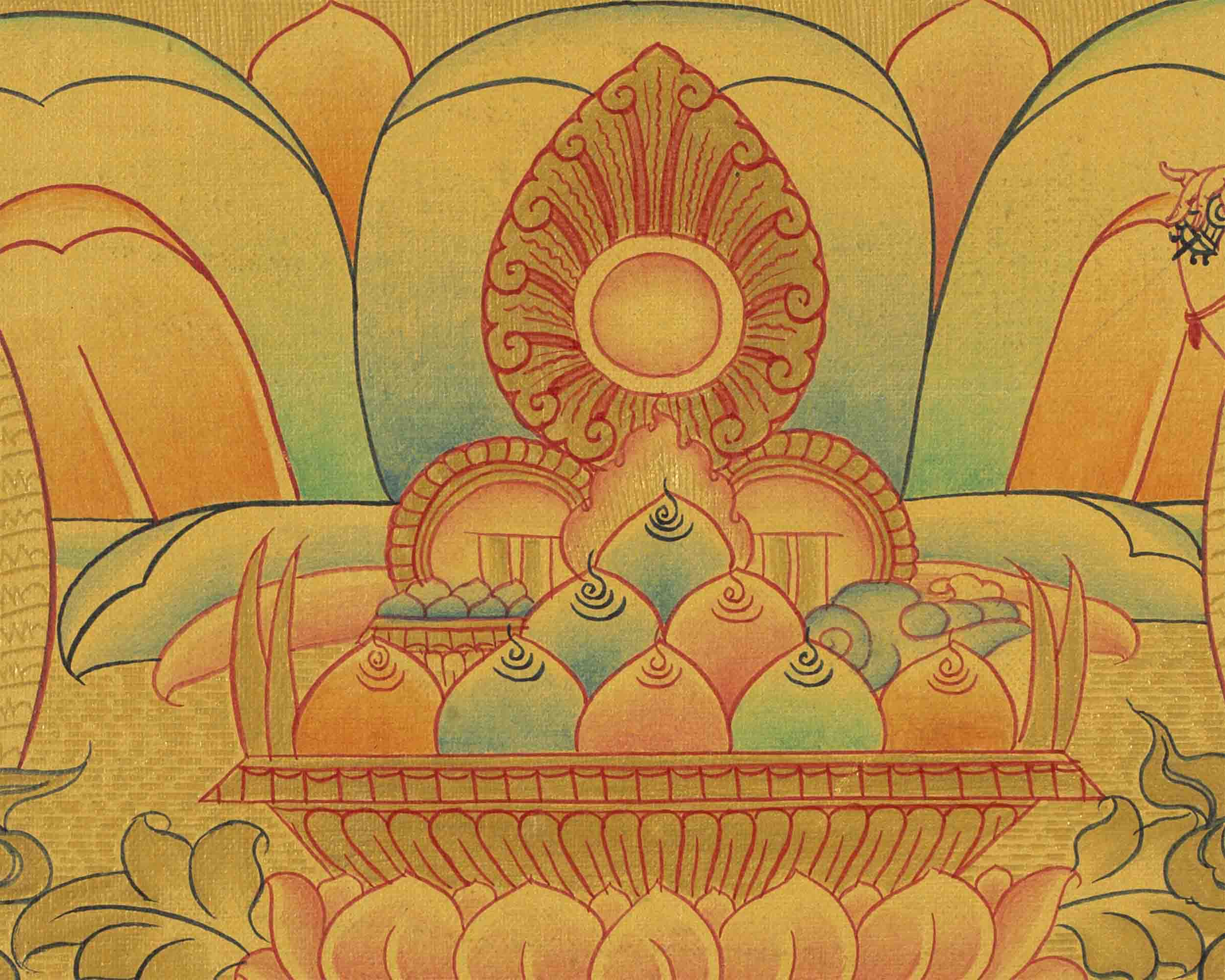 Full 24K Gold Manjushree Thangka | Bodhisattva Of Wisdom