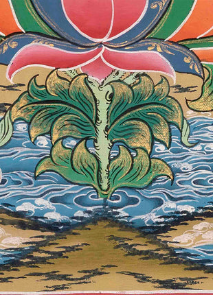Thangka Of Medicine Buddha | 5 Dhyani Buddha | Religious Wall Decor