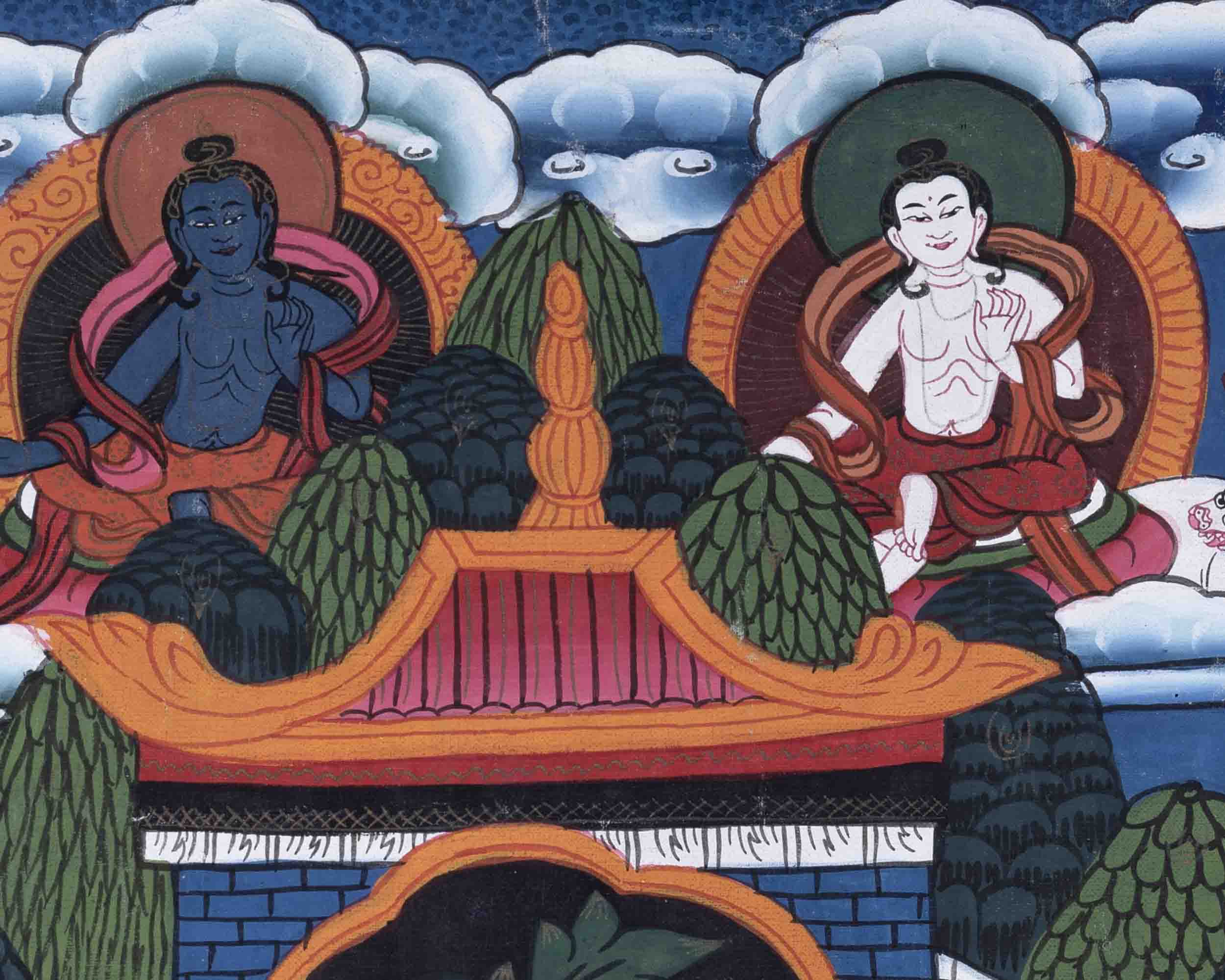 Green Tara Thangka | Religious Buddhist Painting | Wall Decors