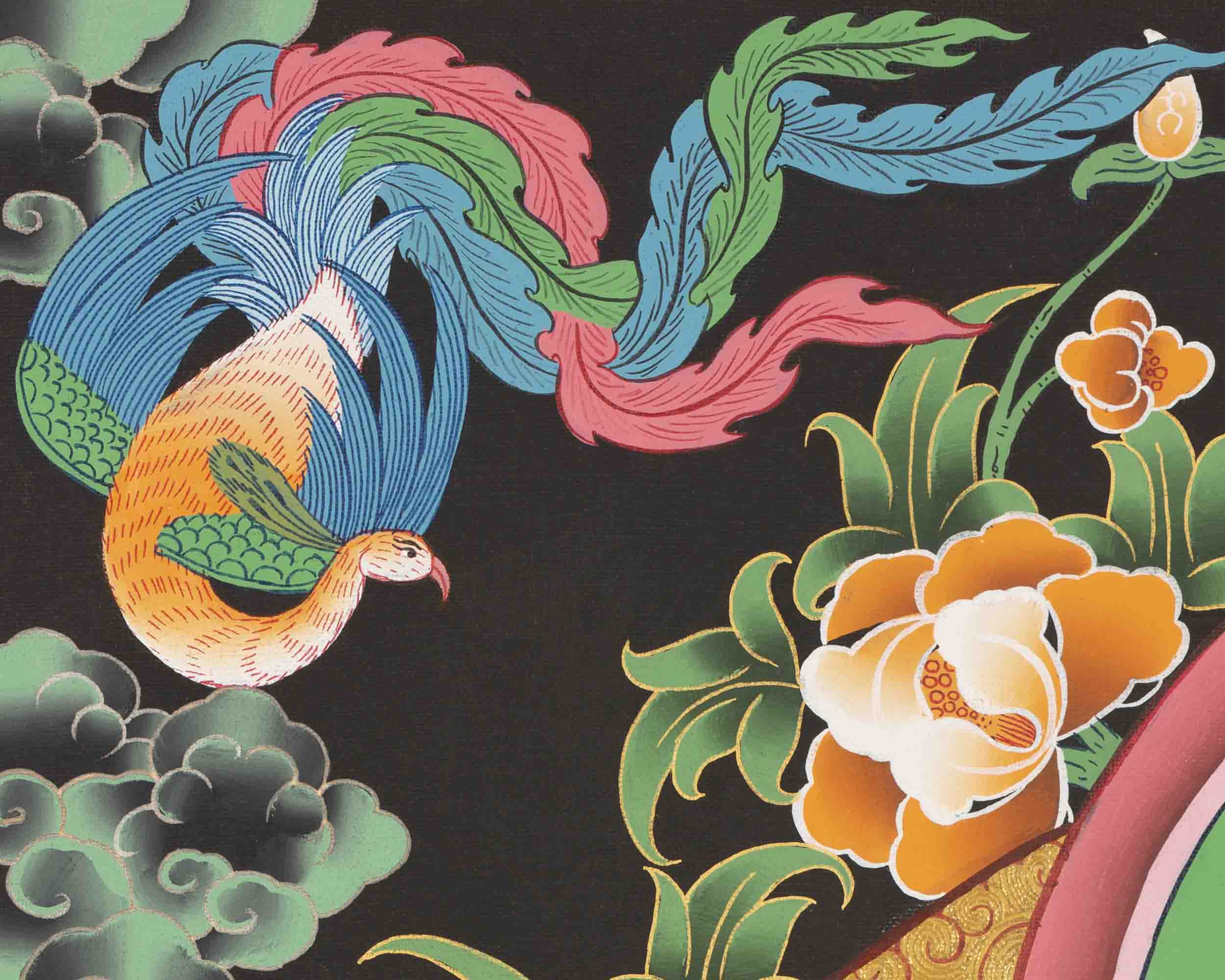 Red Amitayus Buddha | Buddhist Traditional Thangka | Gift For Buddhist