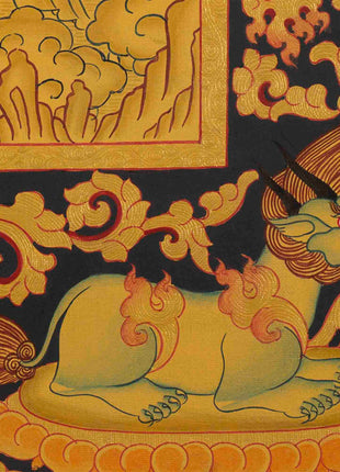 Full 24K Gold Green Tara Thangka | Wall Decoration Art