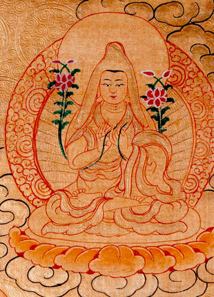 Traditional White Tara Thangka | Mother Buddha Painting with 24k Gold