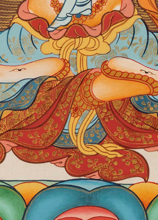 Quality White Tara Thangka | Traditional Buddhist Wall Hanging