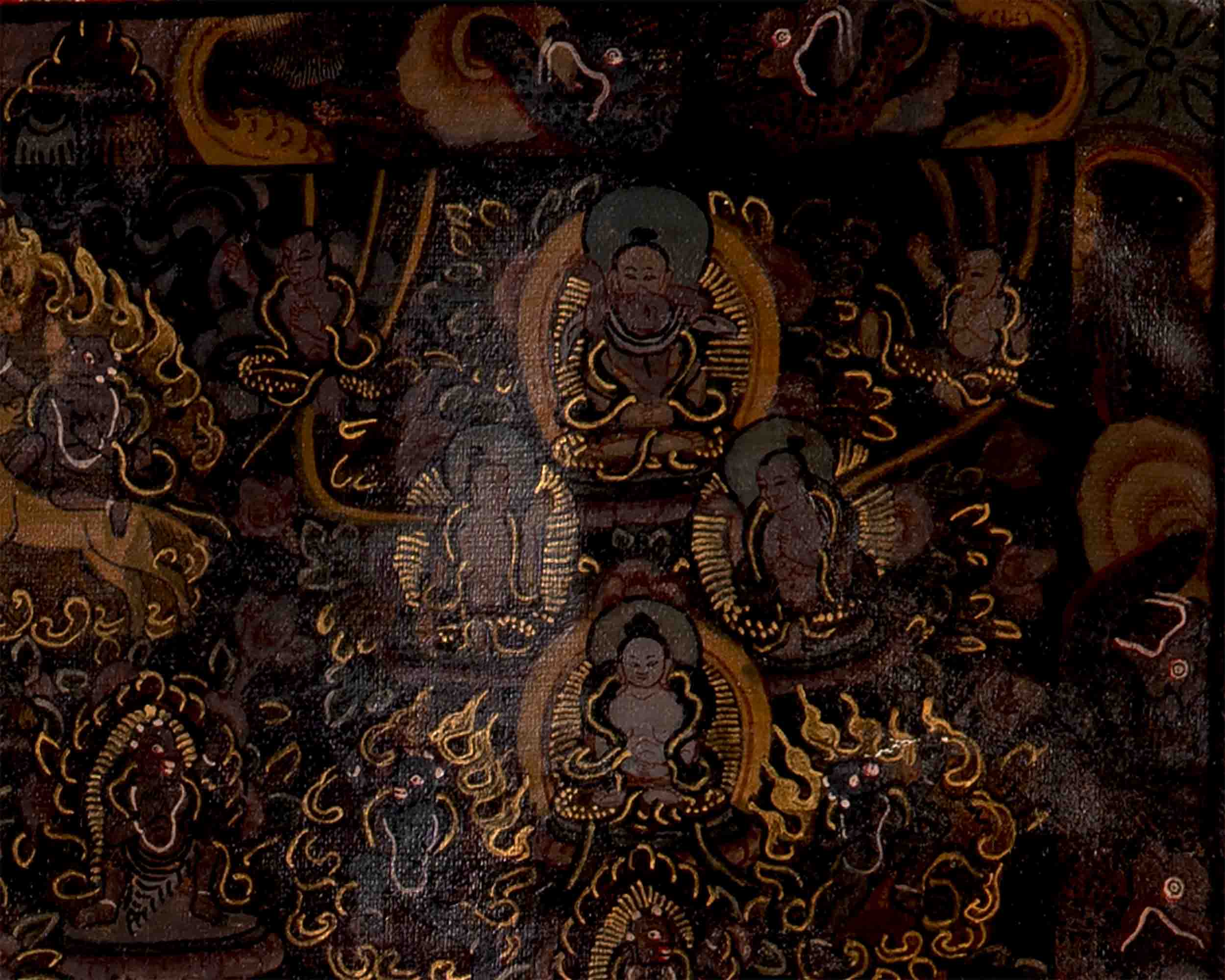 Oil Varnished Heruka Mandala | Wall Hanging Canvas Art