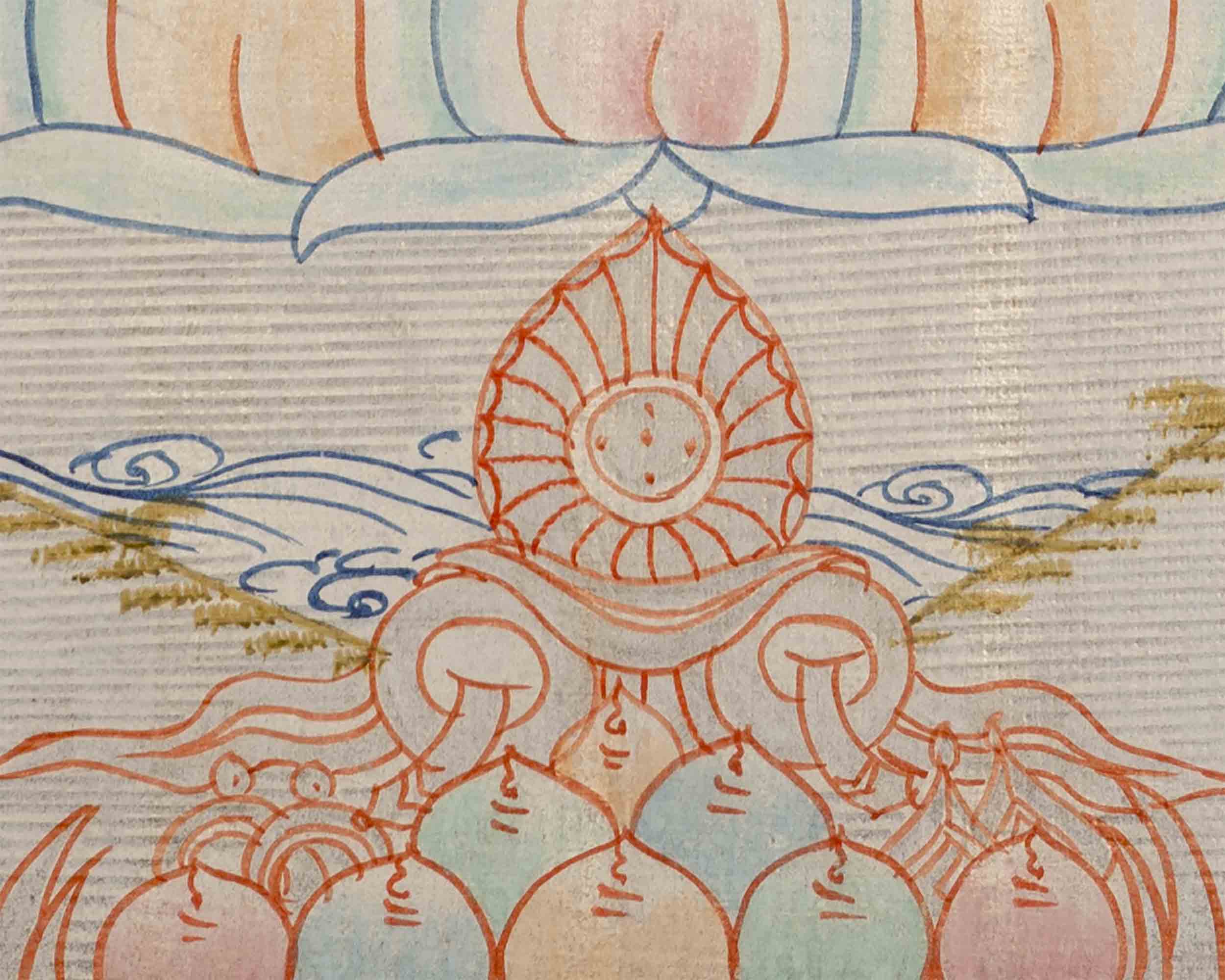 Silver Vajrasattva Thangka | Religious Wall Decoration