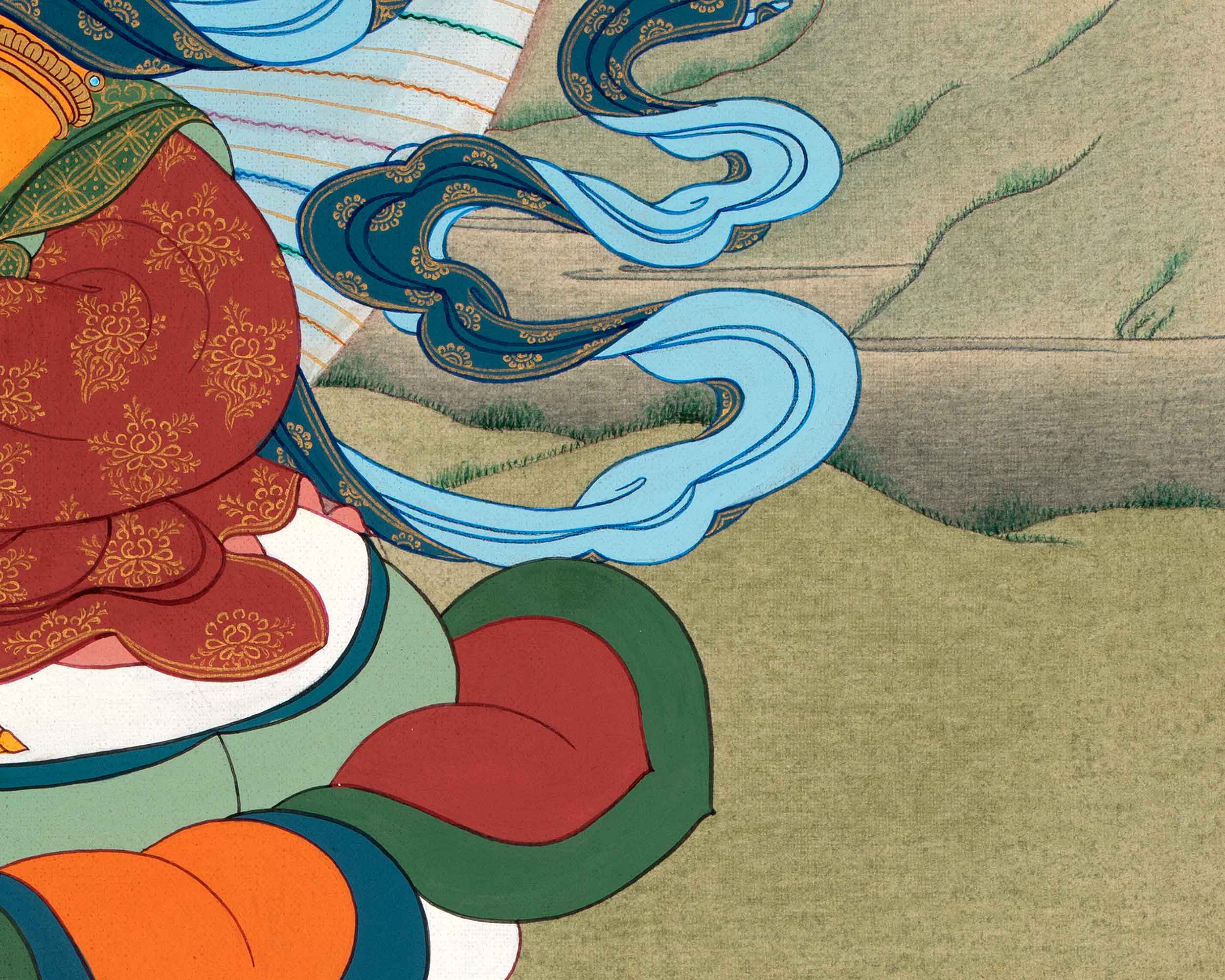 Dzambhala Tibetan Thangka | Traditionally Hand Painted Art