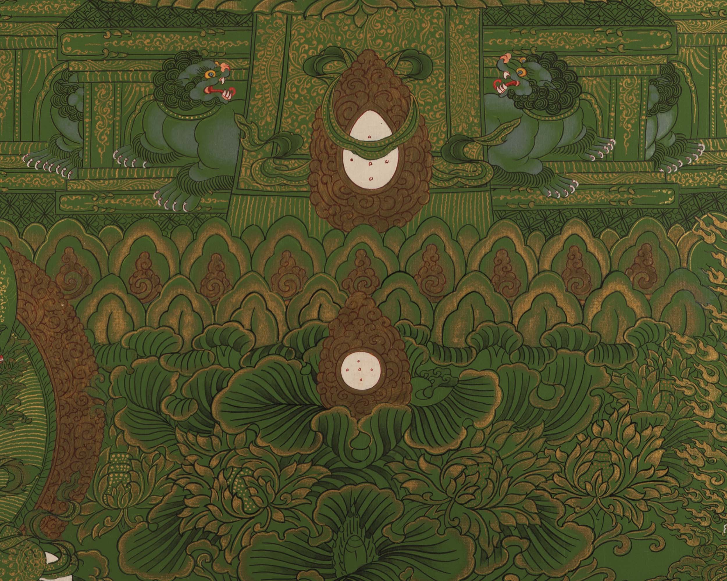 Chengrezig Thangka | Bodhisattva Avalokiteshvara | Wall Decoration Artifacts