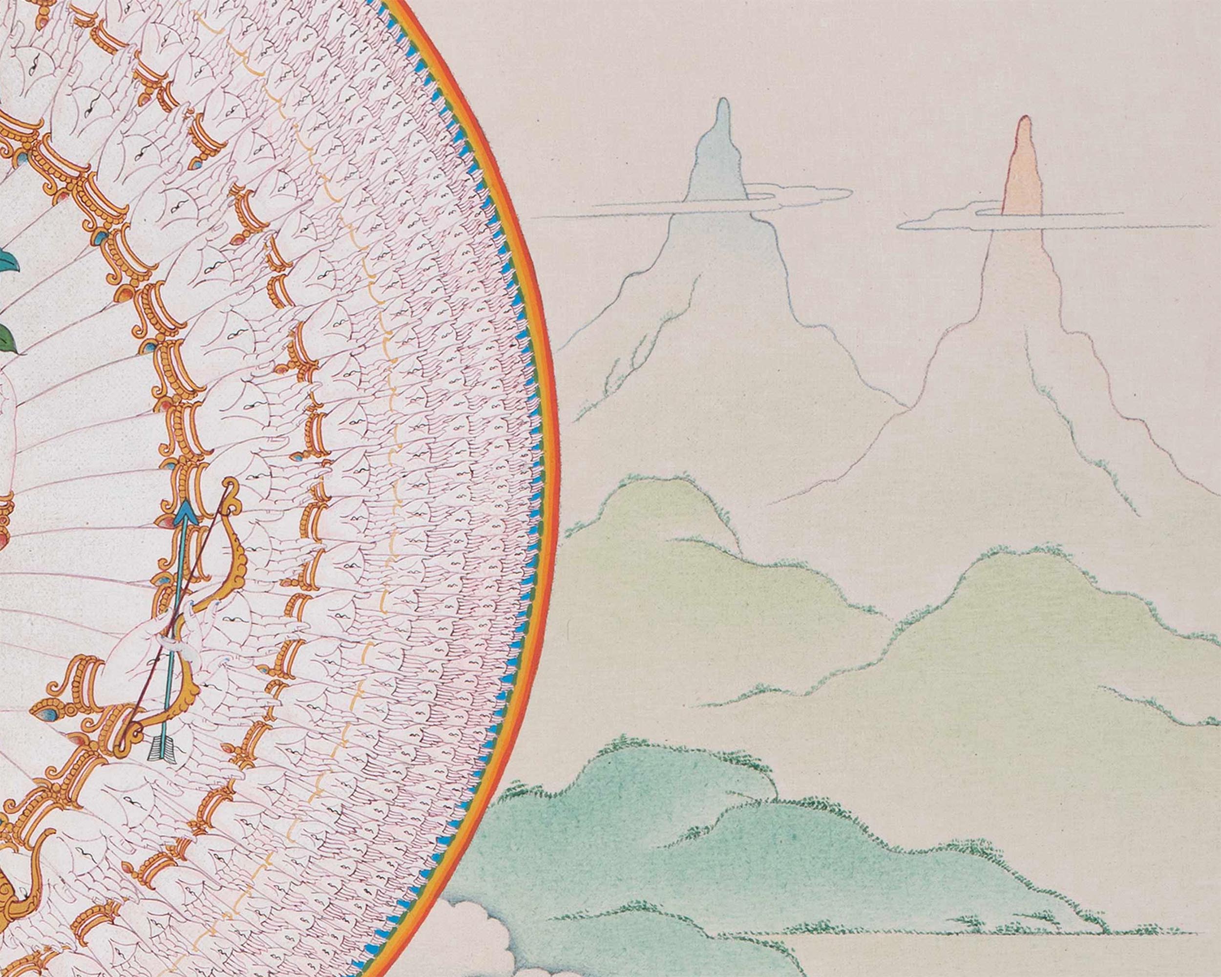 Bodhisattva Thangka Art | 1000 Armed Avalokiteshvara | Manjushri | Vajrapani | Amitabha