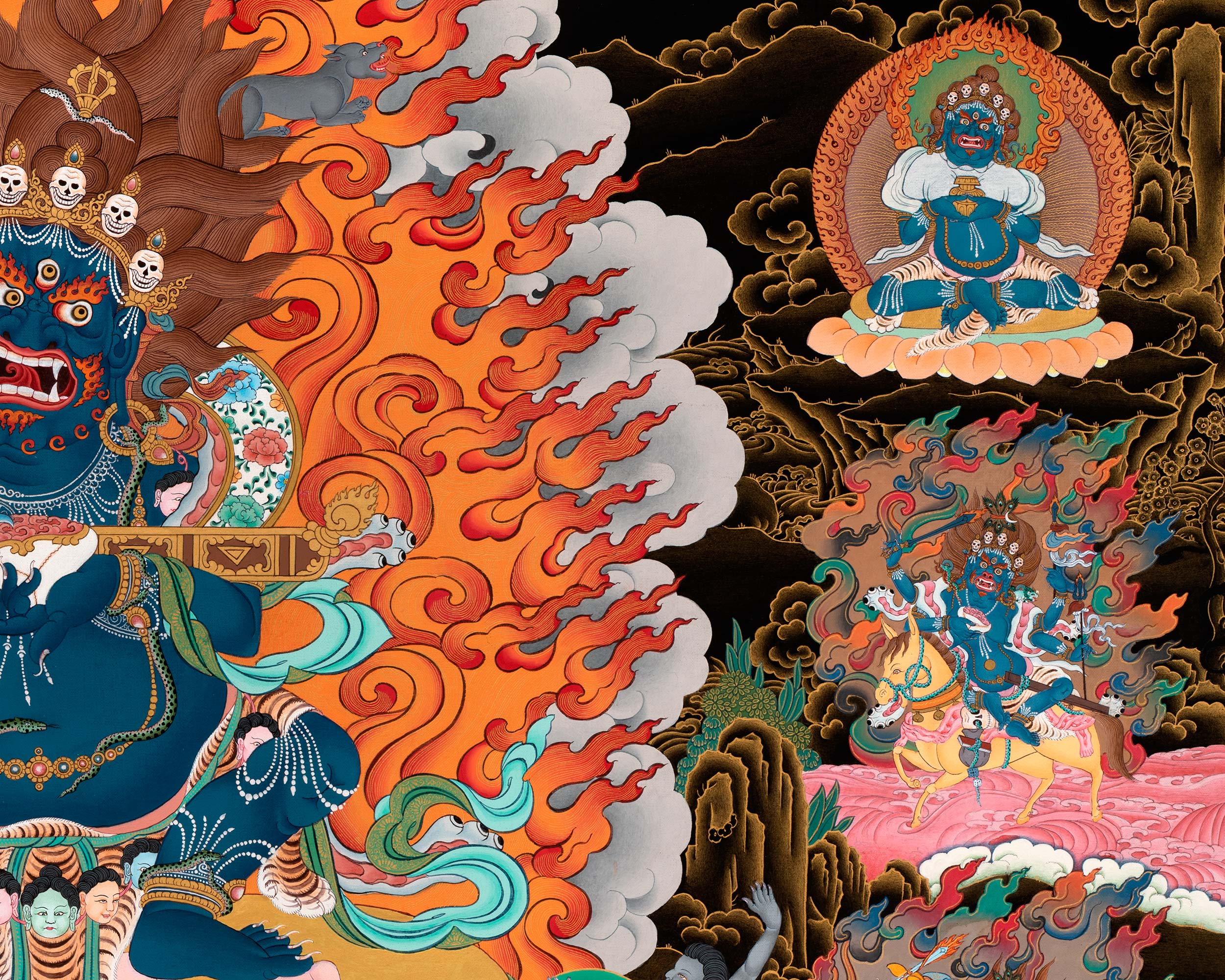 Sakya Mahakala Thangka | High Quality Giclee Canvas Print