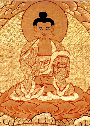 Gold Style Shakyamuni Buddha Thangka |  Zen Buddhism