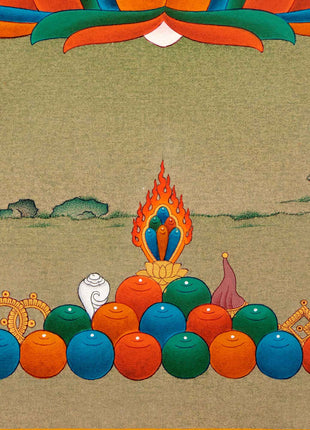 Small Avalokiteshvara Thangka | Traditionally Hand Painted 24K Gold Buddhist Painting