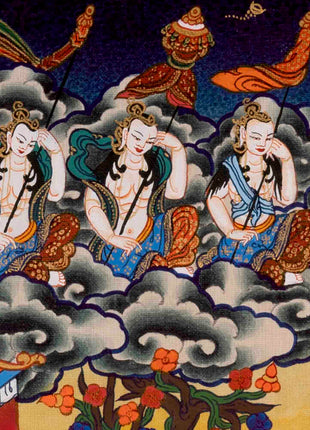 White Tara Thangka | Handpainted Female Bodhisattva | Wall Decors