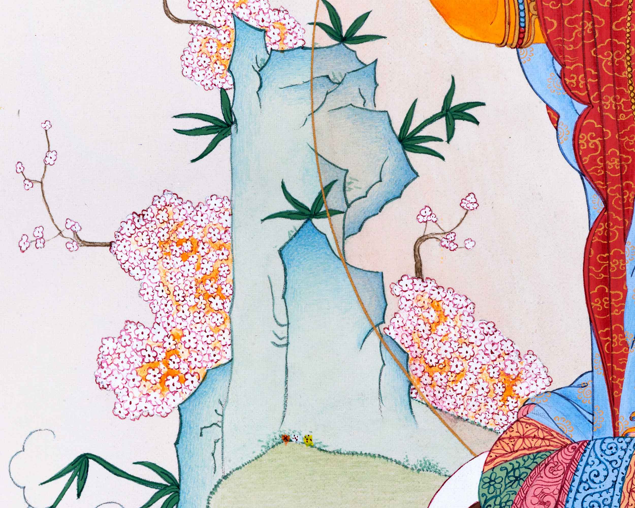 Traditionally Hand-Painted Manjushree Buddha Thangka | The Bodhisattva Of Wisdom Art For Daily Practice