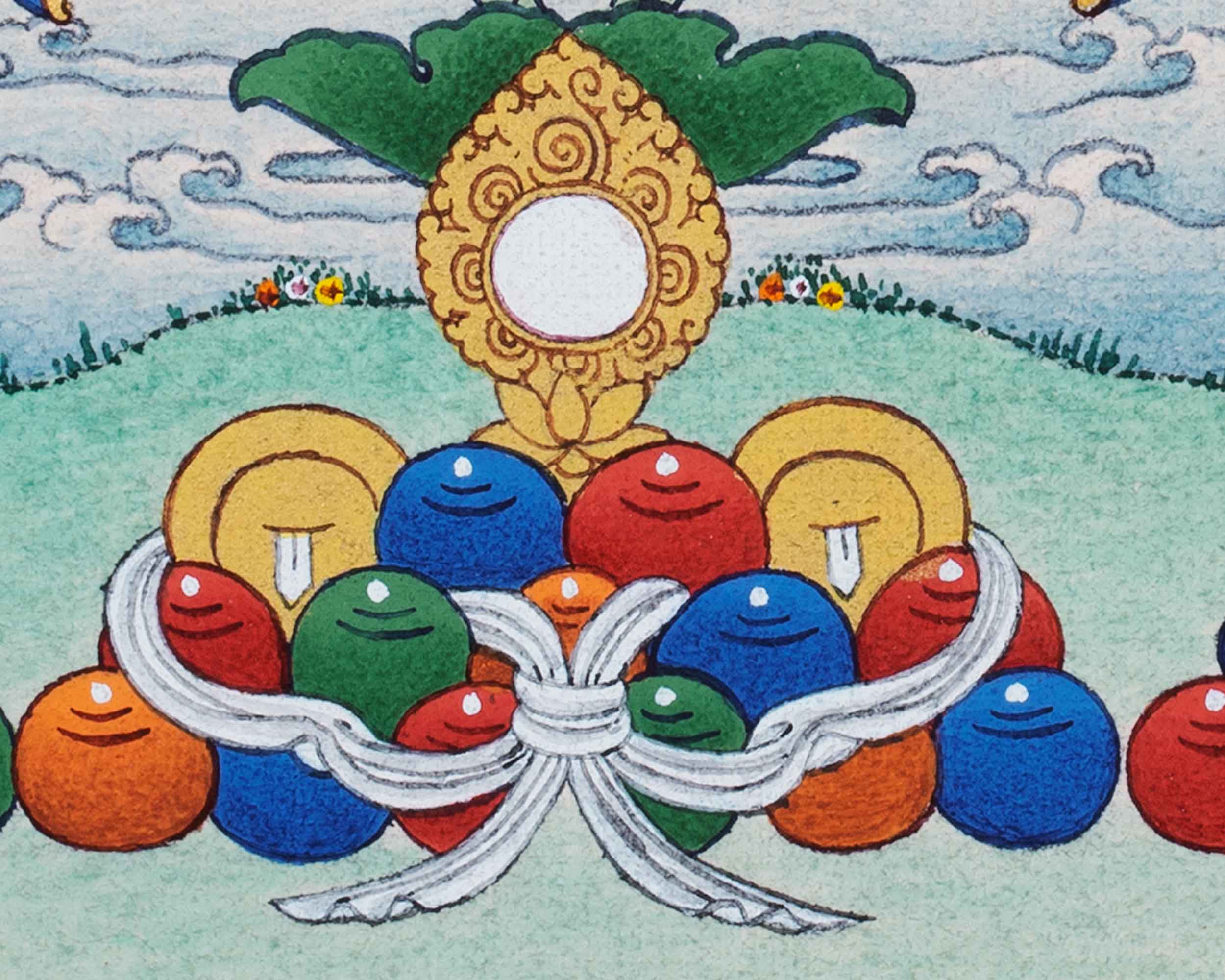 Hand-Painted Thangka For Medicine Buddha Mantra Practice | Traditional Tibetan Buddhist Art