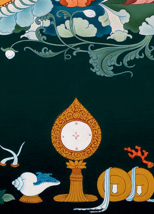 Green Tara Thangka Print | Digital Canvas Print | Buddhist Painting Print
