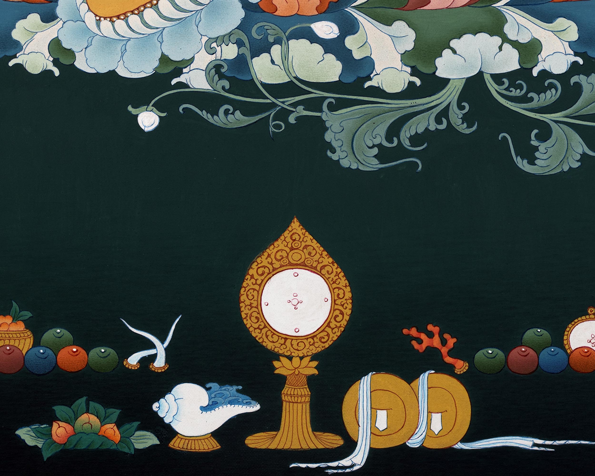 Green Tara Thangka Print | Digital Canvas Print | Buddhist Painting Print