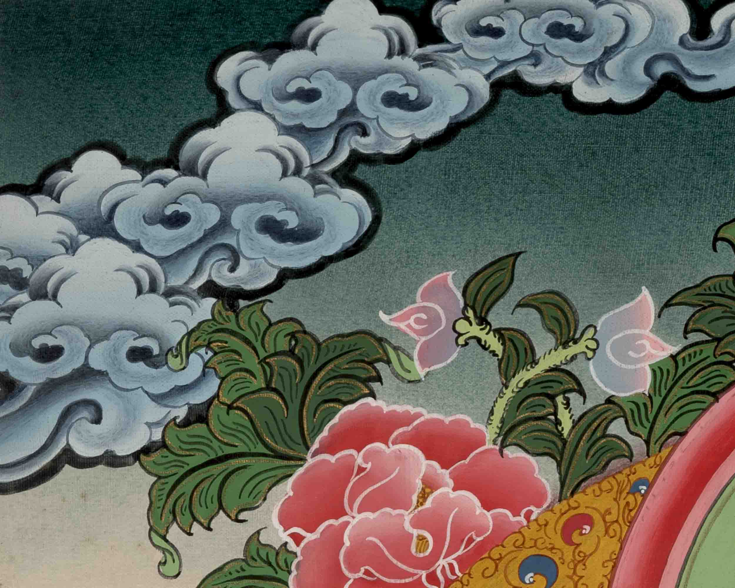 Avalokiteshvara Chengrezig | Bodhisattva Of Compassion | Traditional Tibetan Paint