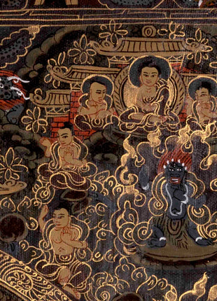 Dark Themed Shakyamuni Buddha Mandala | Wall Hanging
