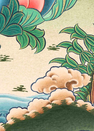 Traditional Green Tara Thangka | Gift For Buddhist | Wall Decors