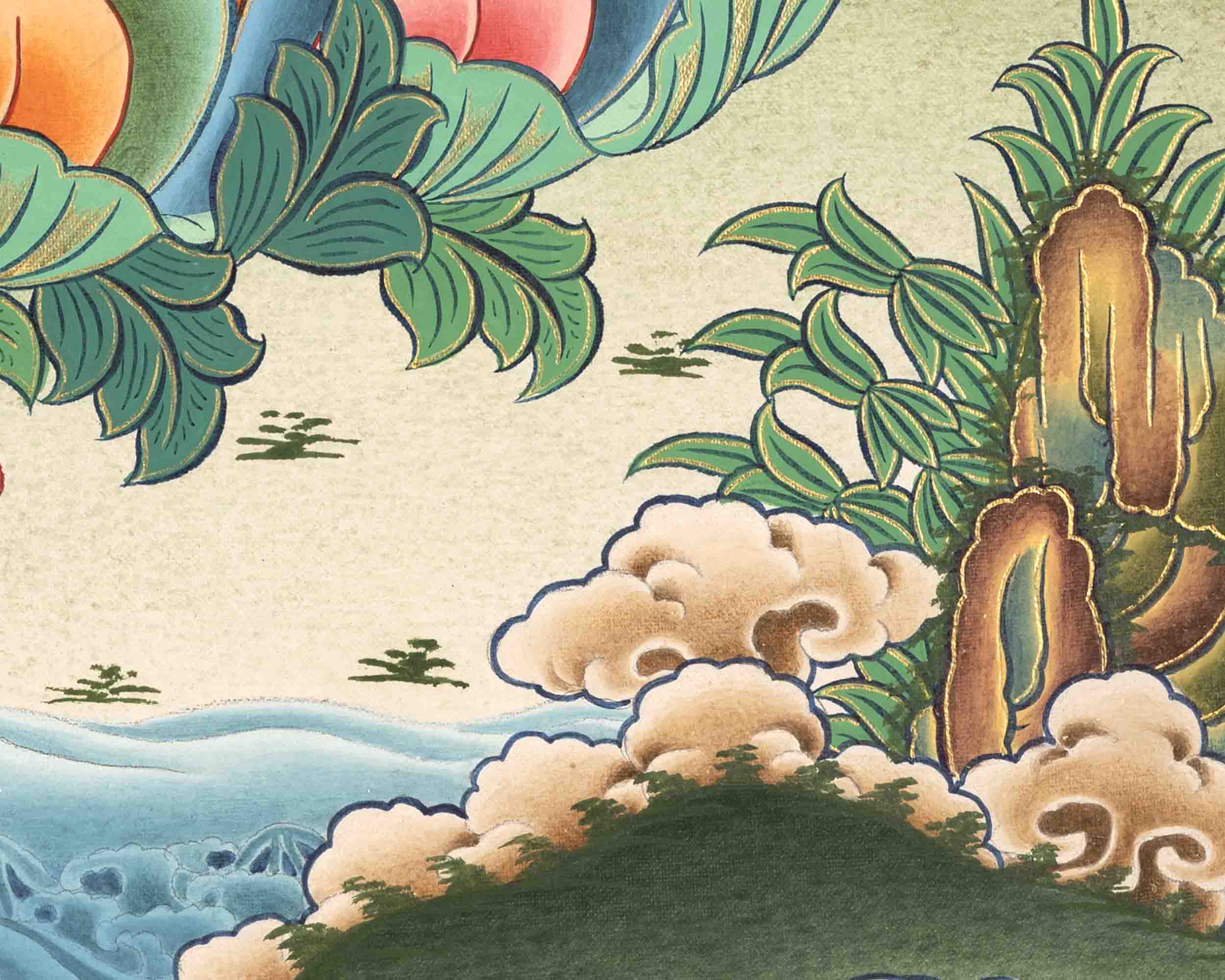 Traditional Green Tara Thangka | Gift For Buddhist | Wall Decors