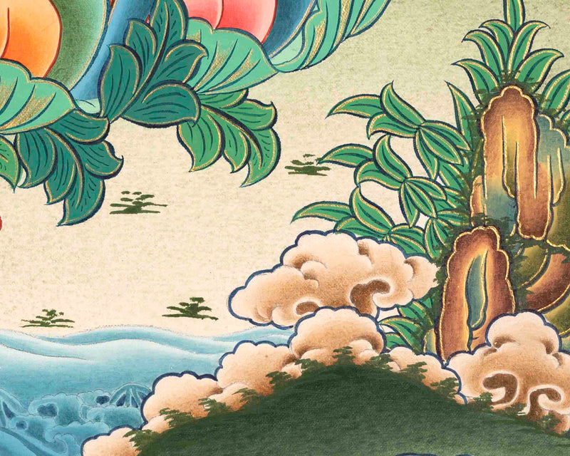 Traditional Green Tara Thangka | Gift For Buddhist | Wall Decors