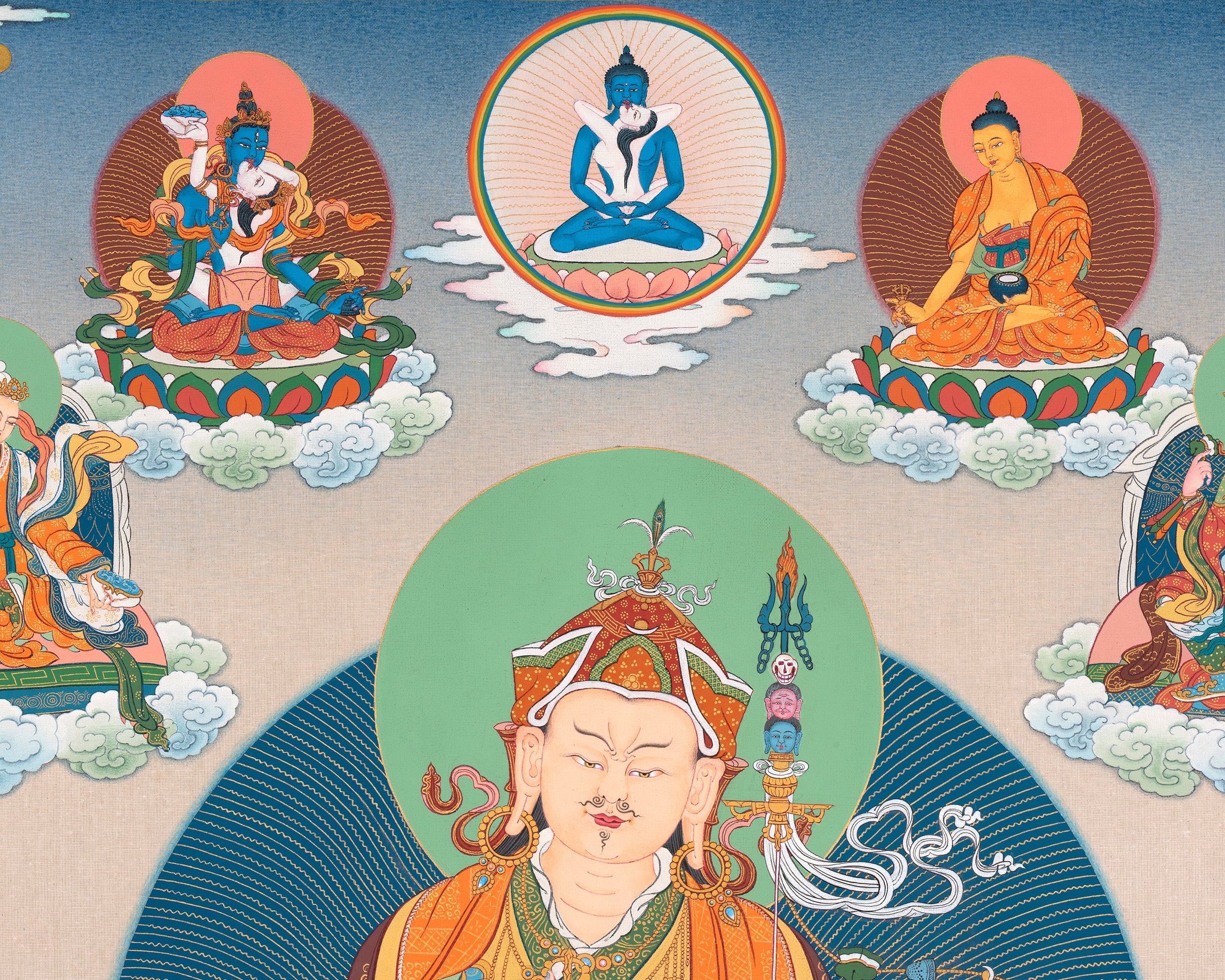 Padmasambhava Thangka | Eight Manifestation of Guru Rinpoche | Himalayan Tibetan Thangka Painting
