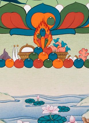 Namtoshe Thangka | Jambala Vasundhara | Tibetan Buddhist Wealth Deities