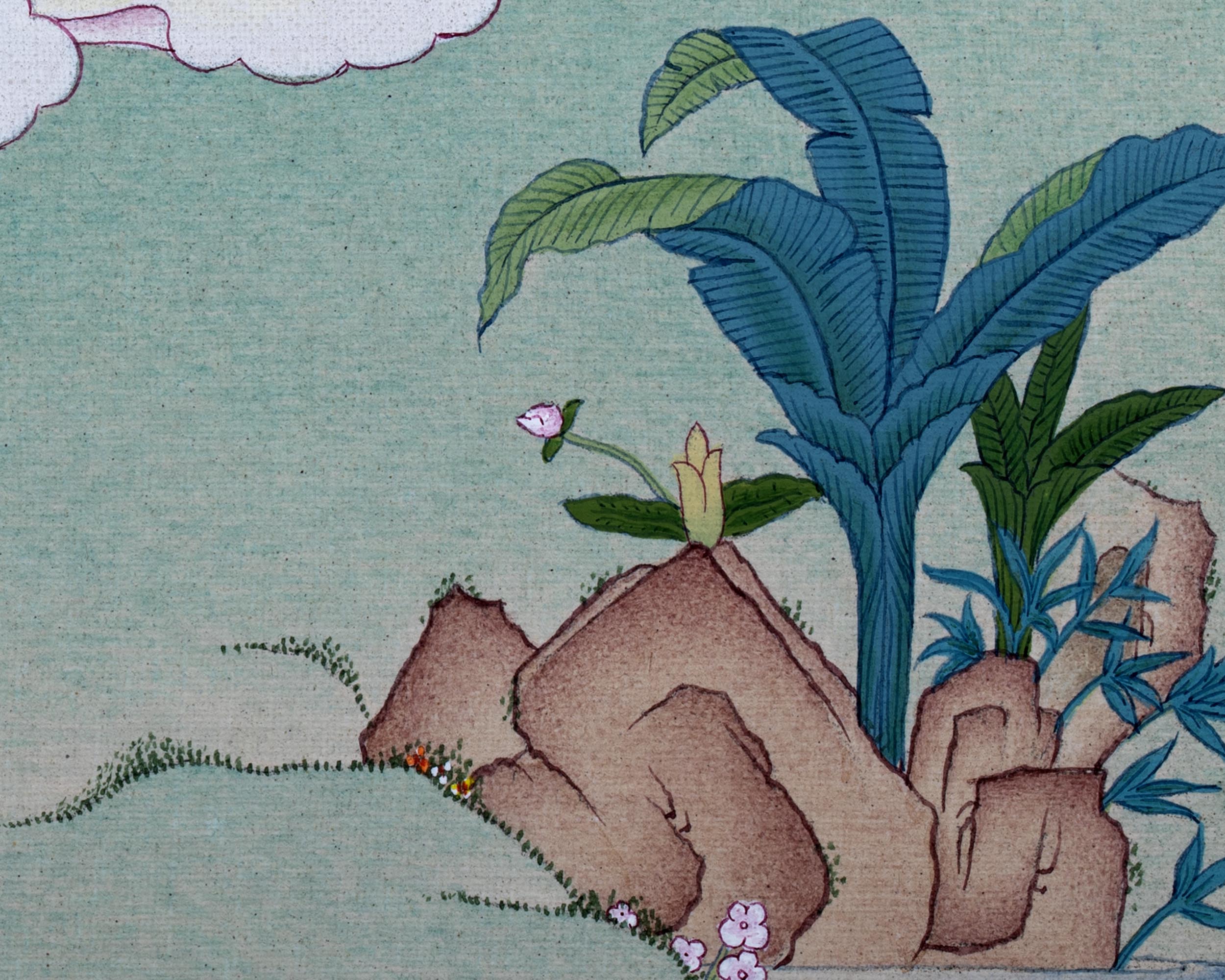 White Tara Thangka | Karma Gadri Style Painting | Female Buddha