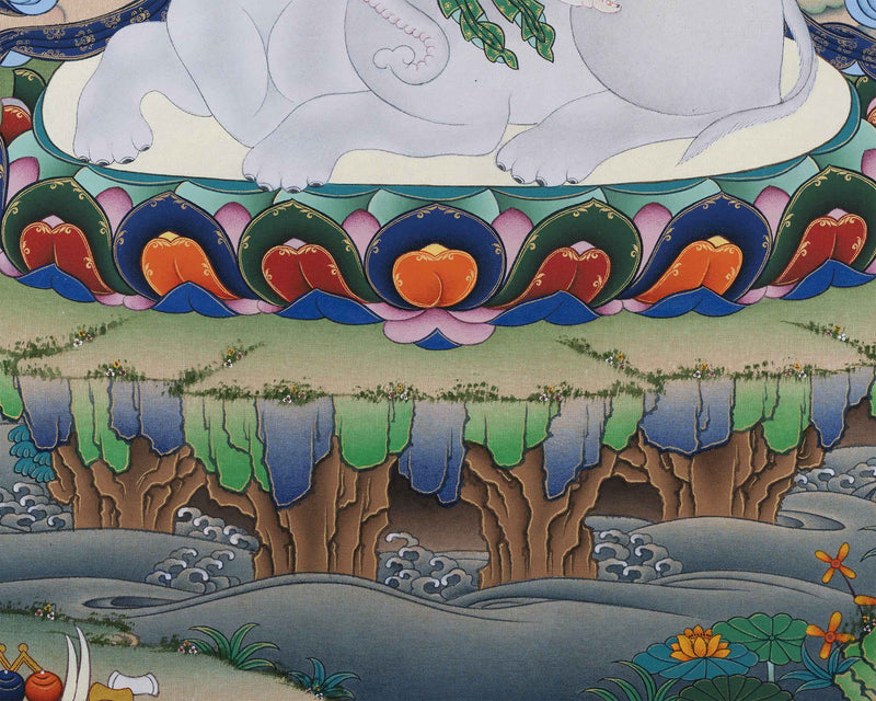 Tibetan Samantabhadra Thangka Print |Wall Hanging Spiritual Gifts | Art Canvas
