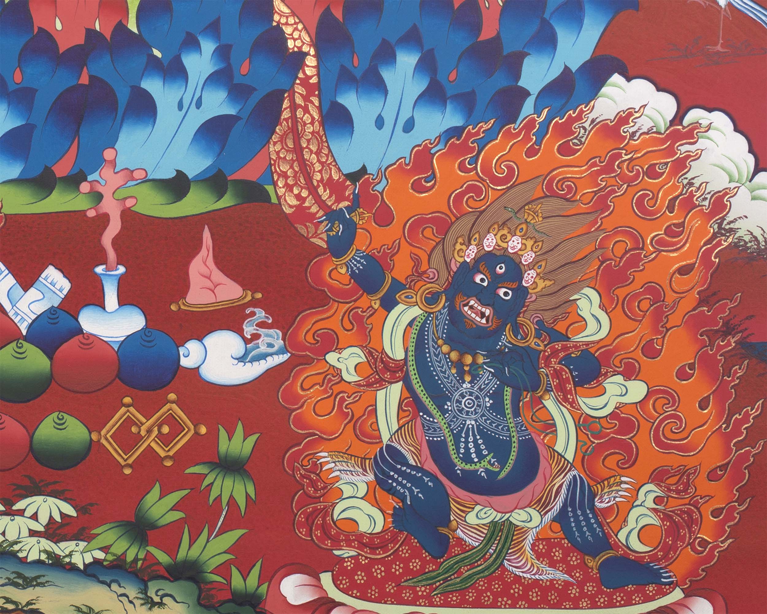 Buddhist Manjushri Print |  Traditional Wall Hanging Thangka