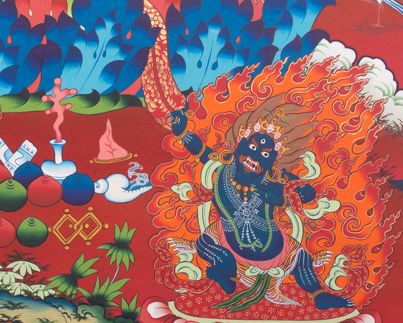 Buddhist Manjushri Print |  Traditional Wall Hanging Thangka