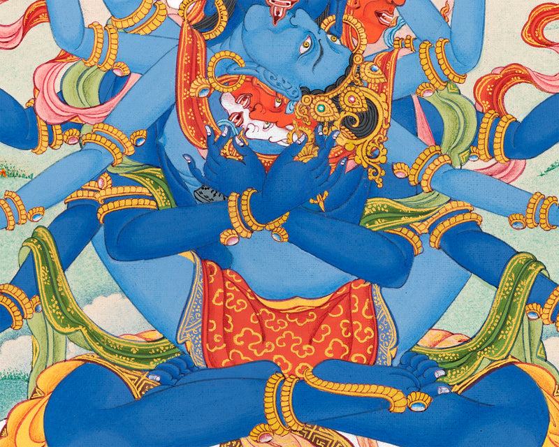 Guhyasamaja Thangka | Hand Painted Yidam | Meditational Deity