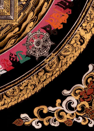 Kalachakra Mandala Thangka | Full 24K Gold Style Art | Religious Wall Decors