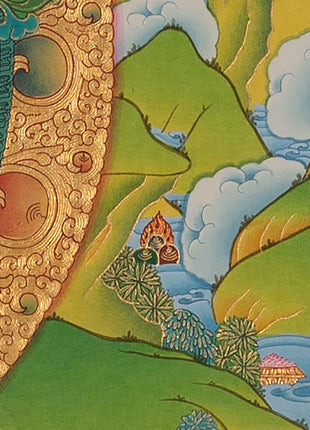 Traditionally Hand-Painted Thangka White Tara | Tibetan Buddhist Hand Painting