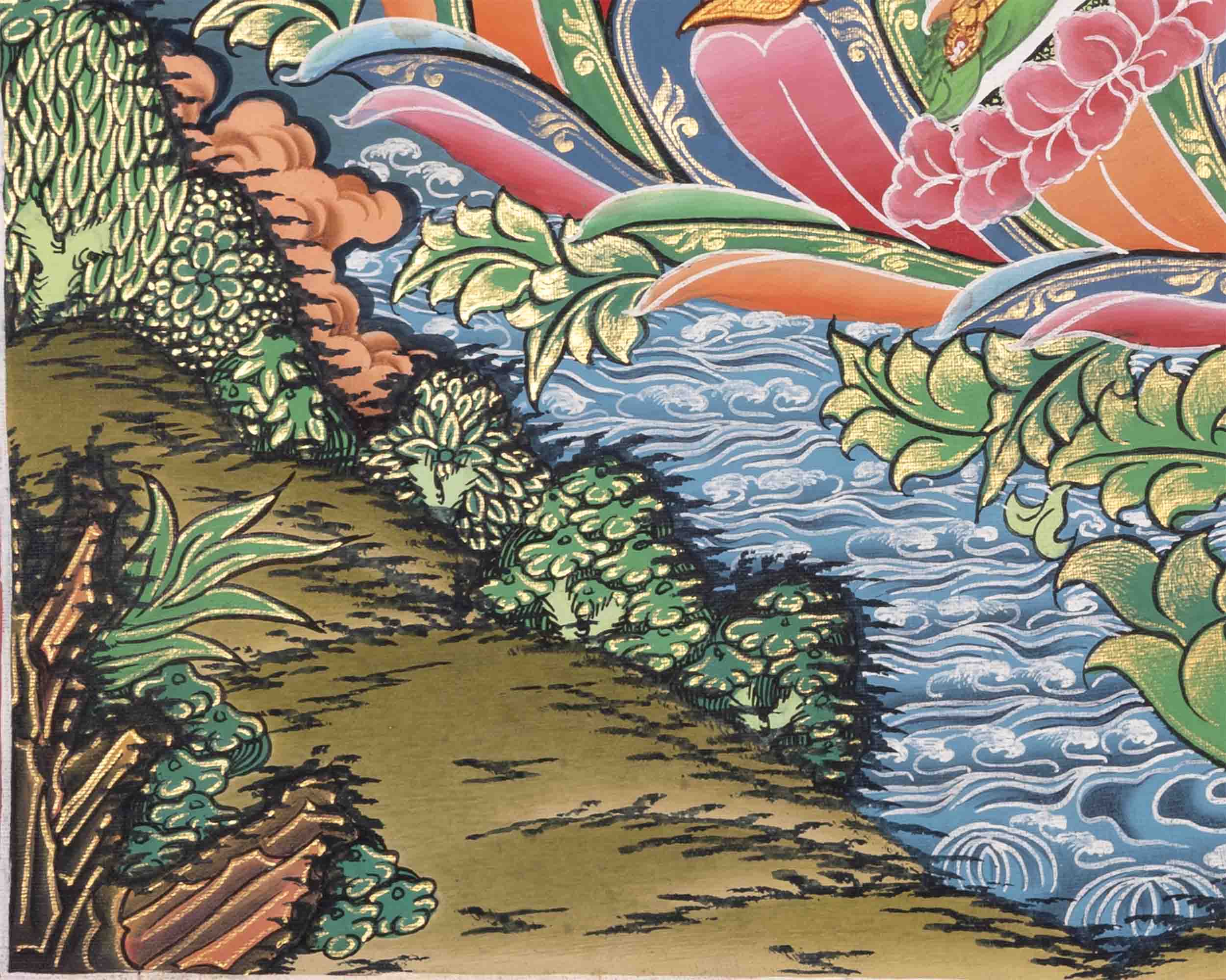 Green Tara Thangka | Traditional Tibetan Art | Religious Wall Decor