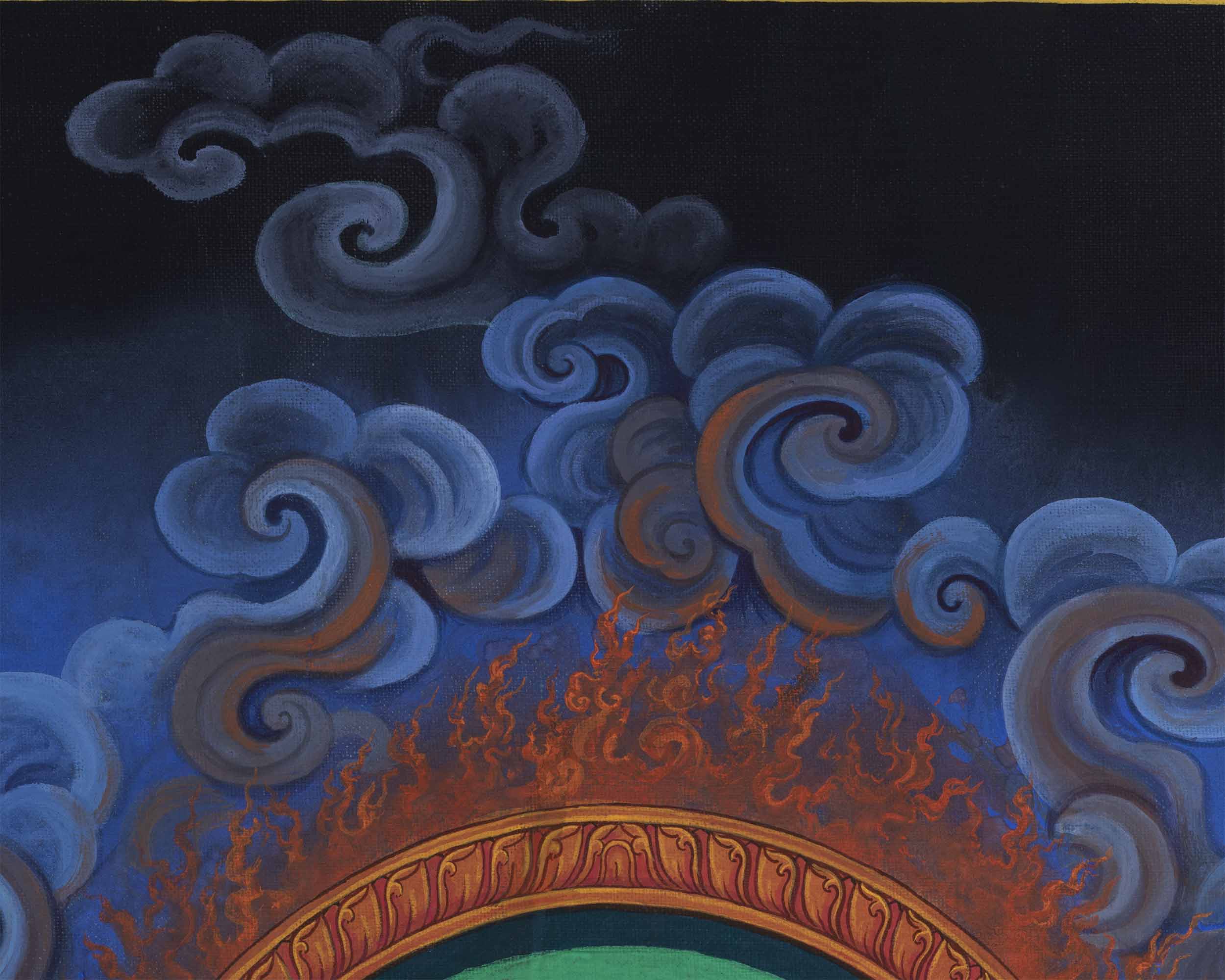 The God Of Wealth, Jambhala Thangka Print | High-Quality Pauba Canvas Print Of Buddhist Wealth Deity