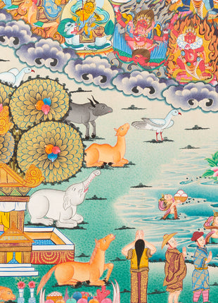 Rinpoche Refuge Tree Thangka | Hand Painted Buddhist Artwork