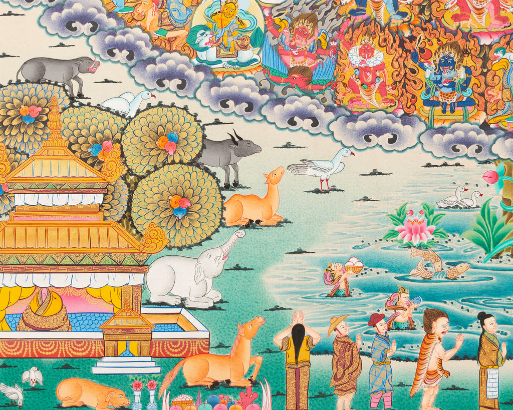 Rinpoche Refuge Tree Thangka | Hand Painted Buddhist Artwork