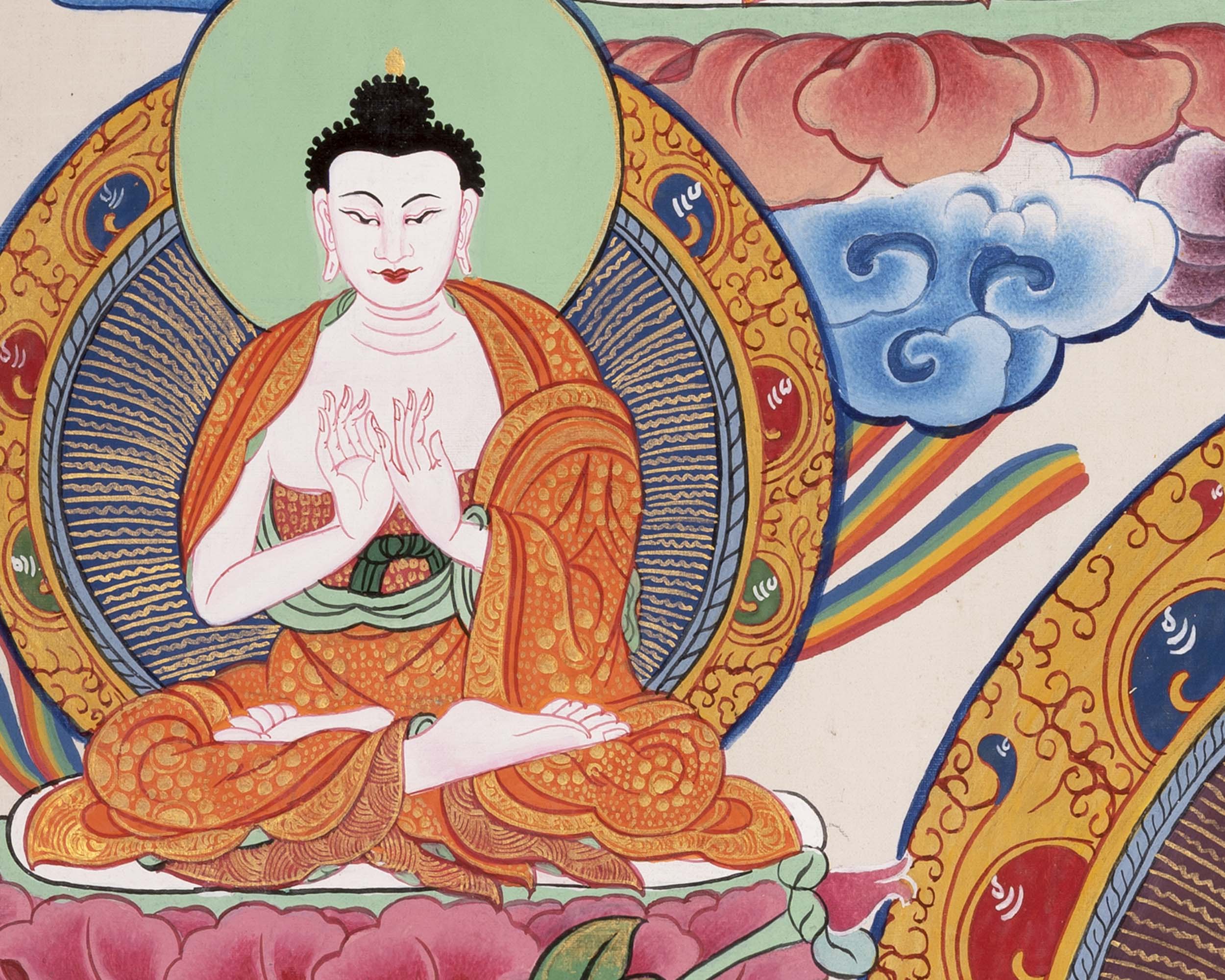 Medicine Buddha Thangka | Tibetan Healing Blue Buddha