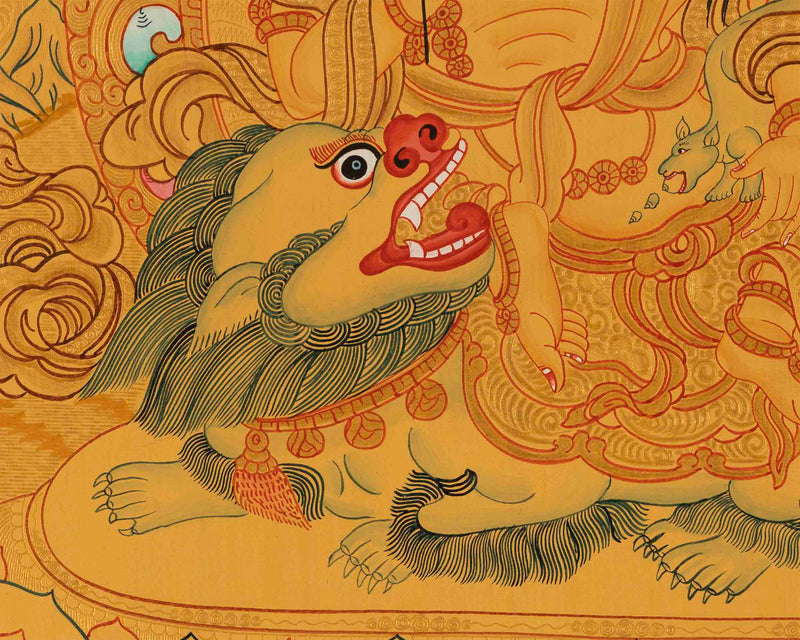 Original Namtose Thangka | Jambhala | Tibetan Buddhism Art