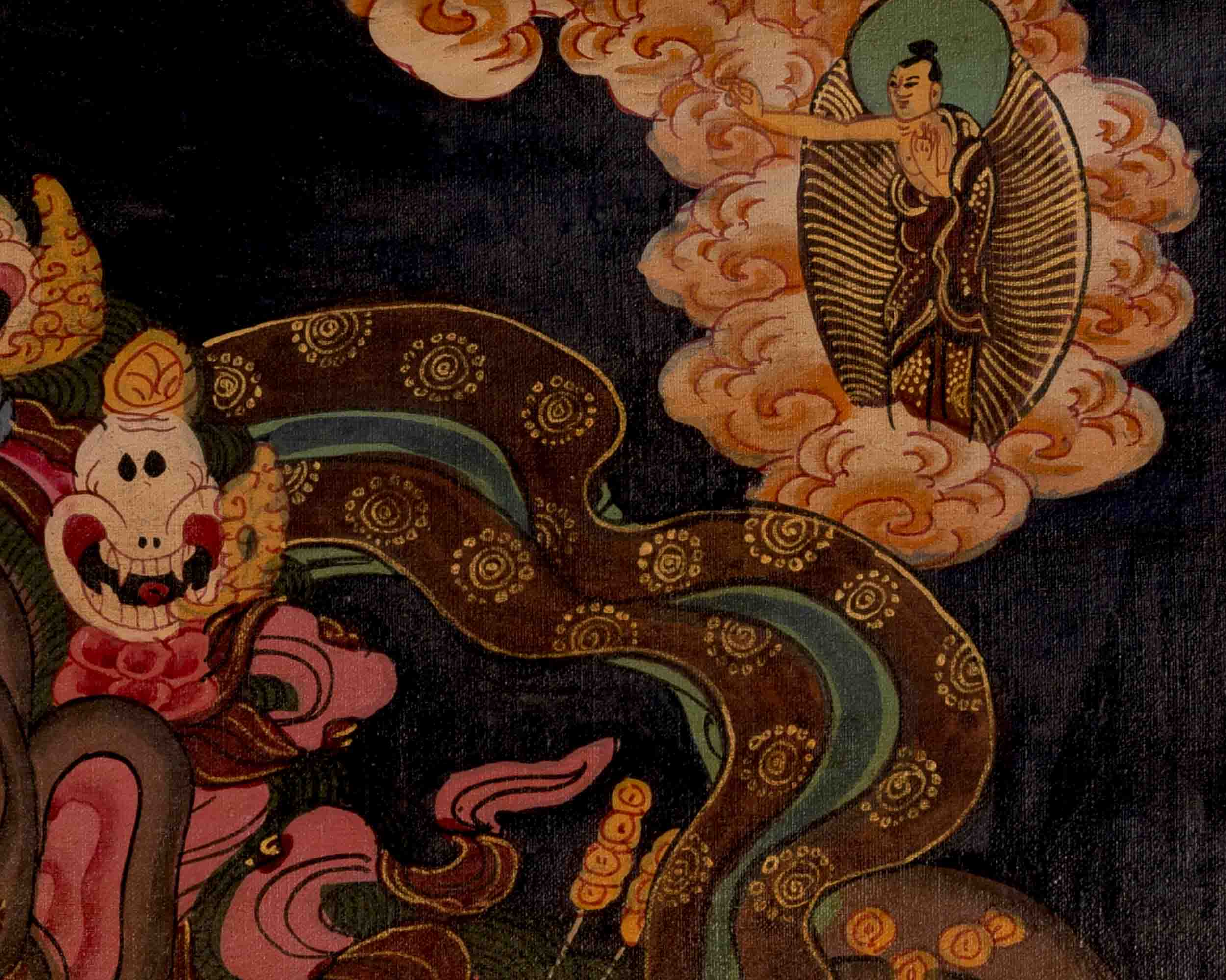 Tibetan Oil Varnished Wheel Of Life | Traditional Thangka