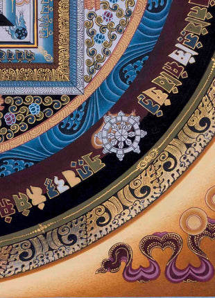 Handpainted Kalachakra Mandala | Traditoinal Tibetan Thangka | Wall Decors