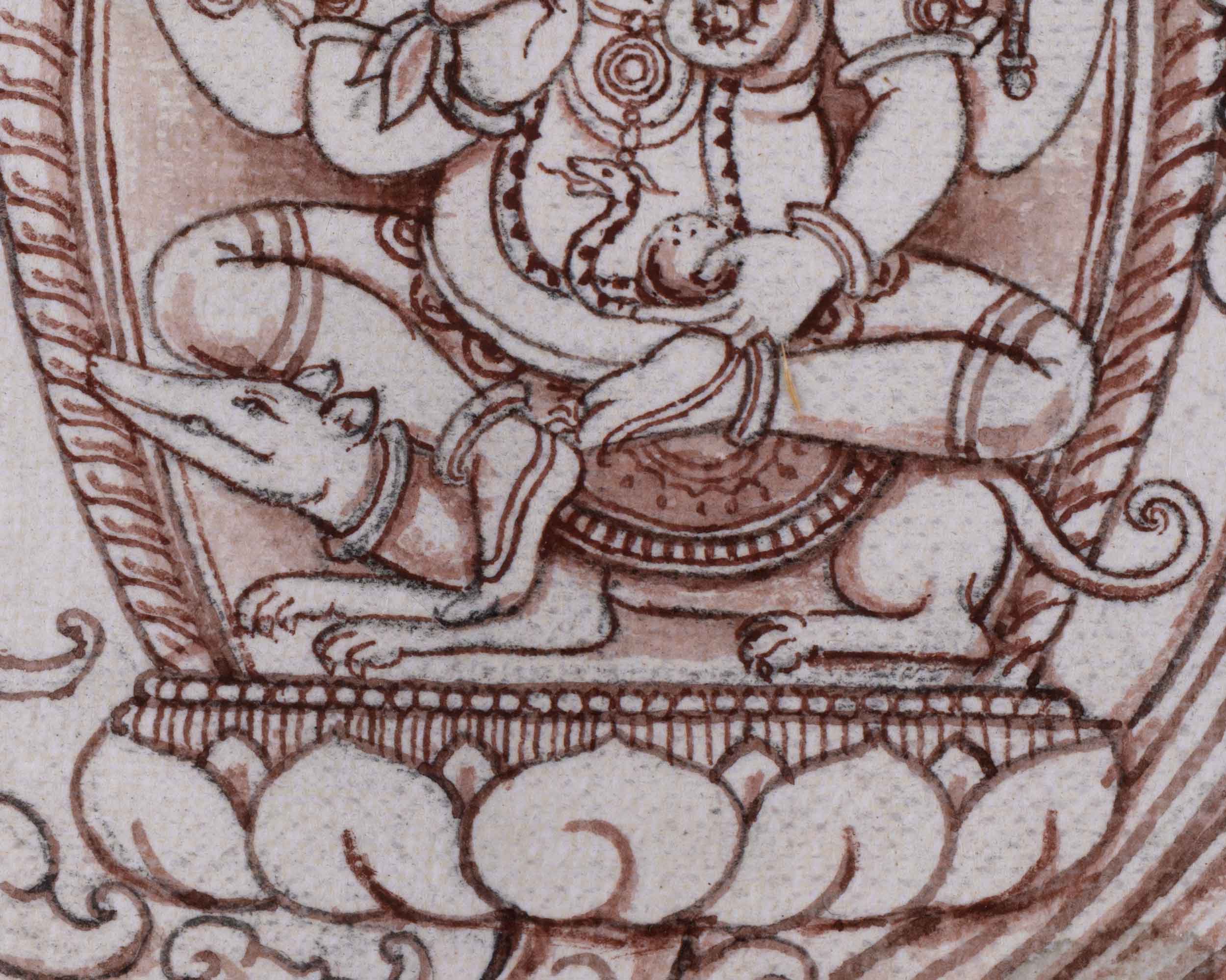 High-Quality Print For Ganesha Mantra | Ganesh On Kalash Drawing For Ceremonies