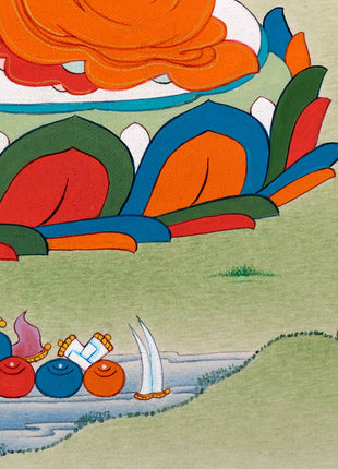 Small Buddha Amitabha Prayer Thangka | Tibetan Art of Infinite Light Deity