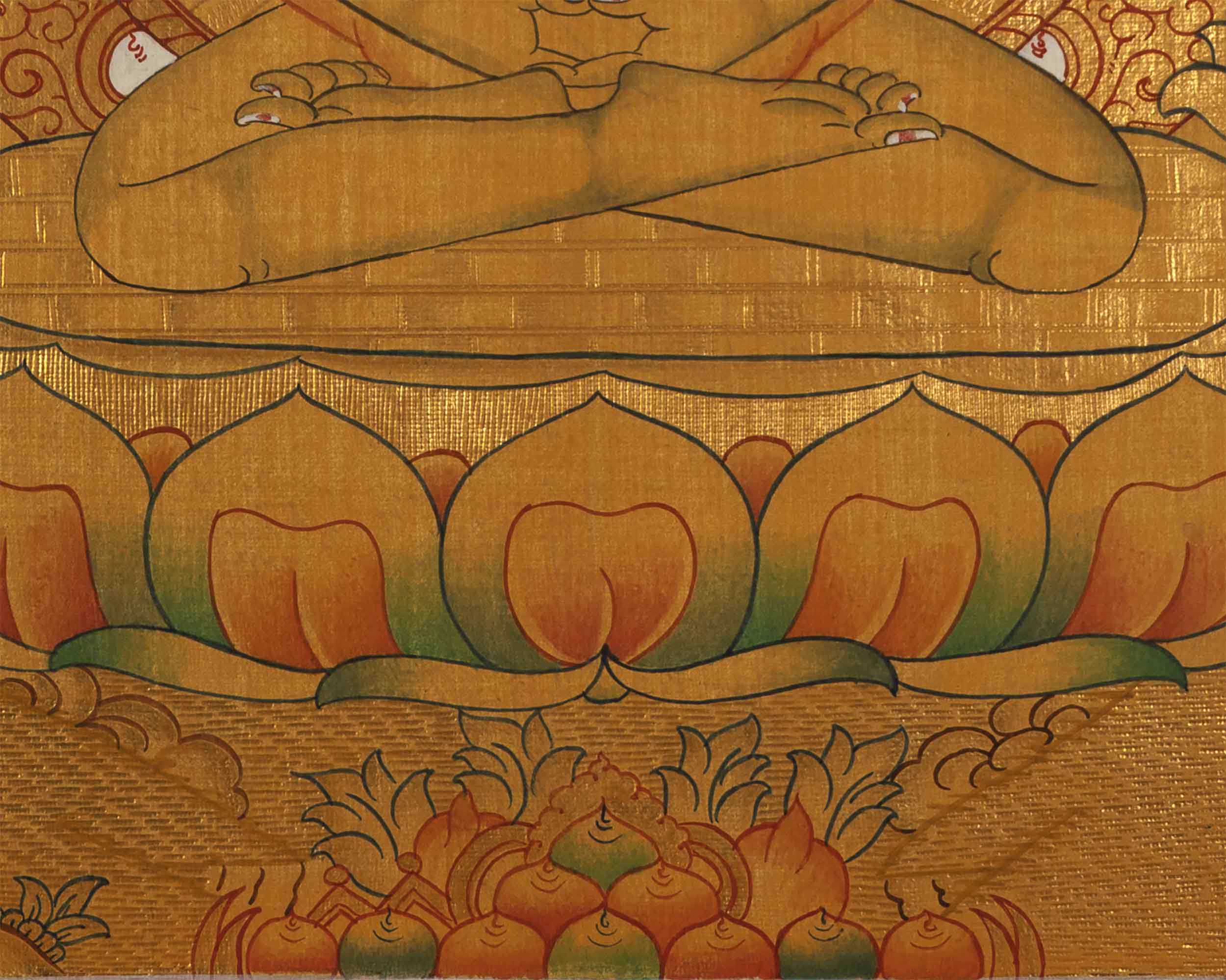 Gold Style Buddha Thangka | Samantabhadra Yab Yum Buddha Art