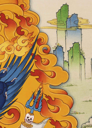 Vajrakilaya Thangka Print | Canvas Art For Decor | Spiritual Gifts