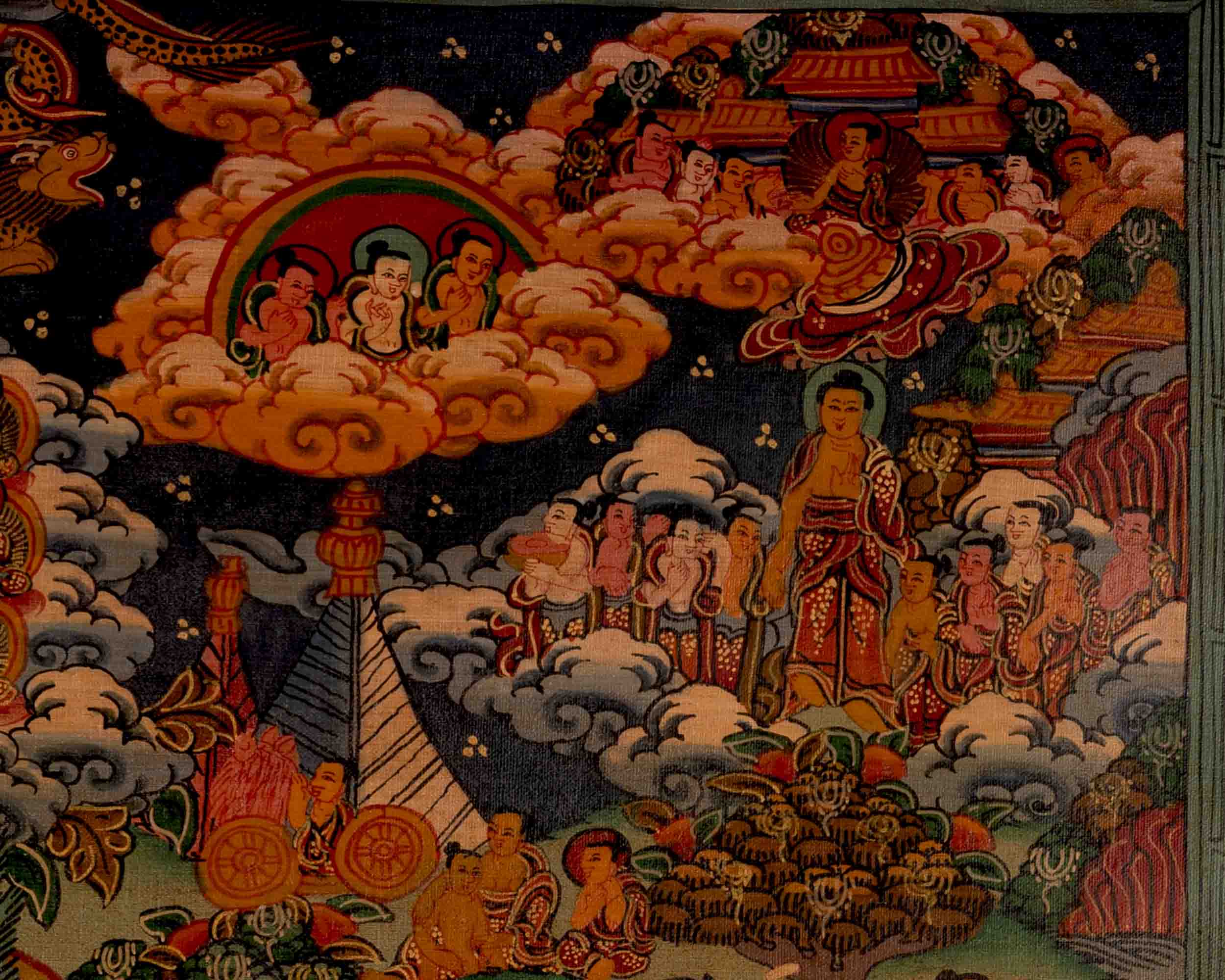 Shakyamuni Budda's Life Story | Oil Varnished Thangka | Wall Decors